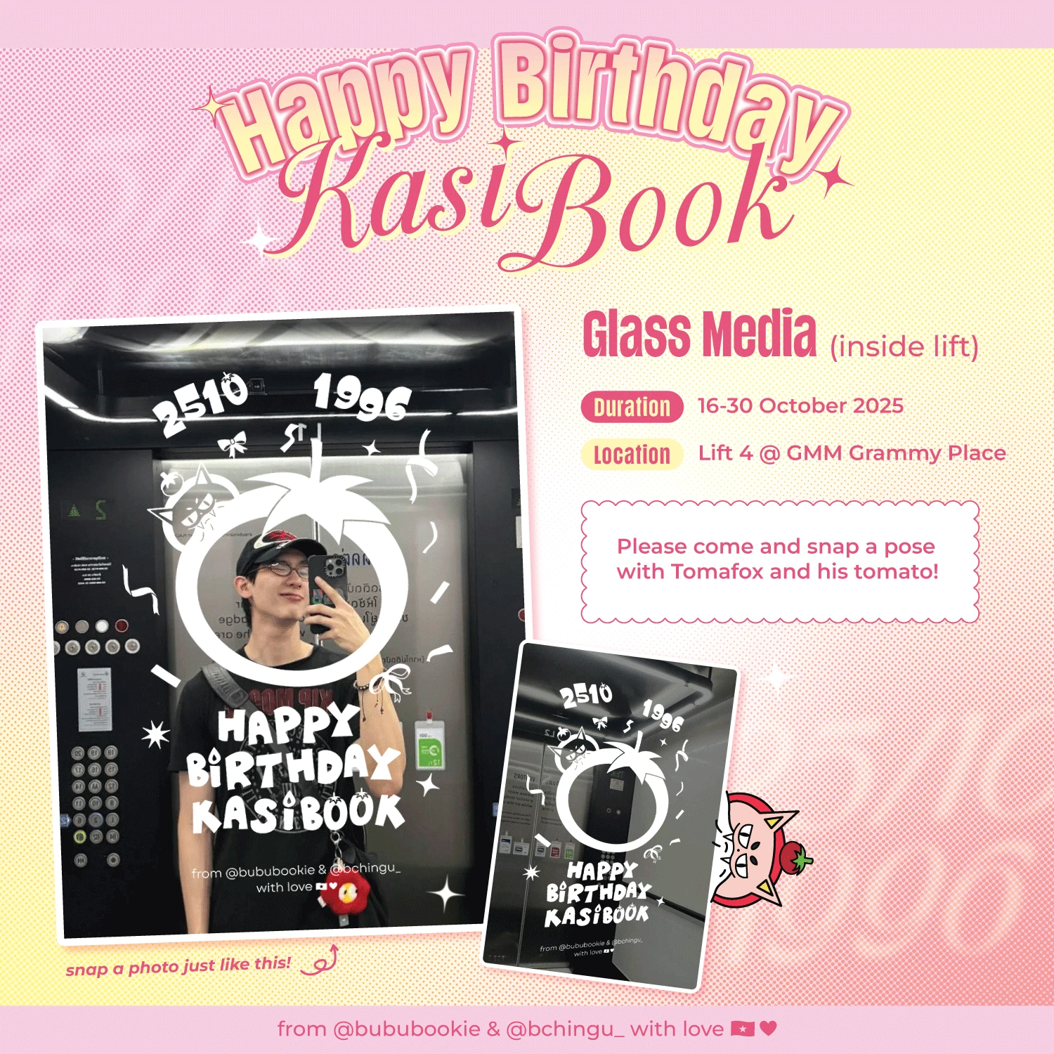 Kasibook birthday glass media graphic