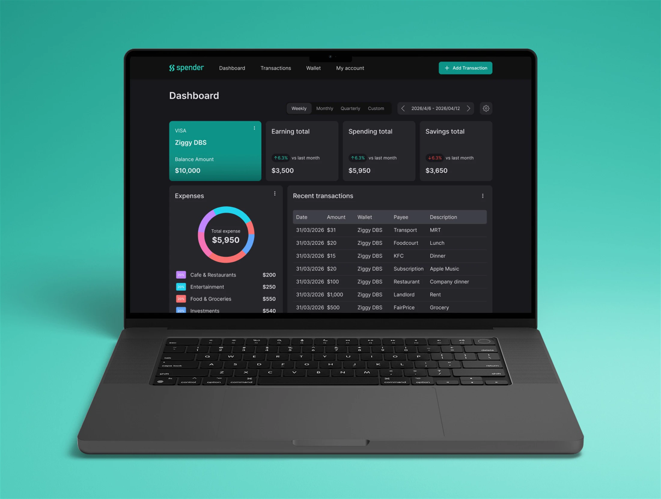 Spender desktop brand mockup